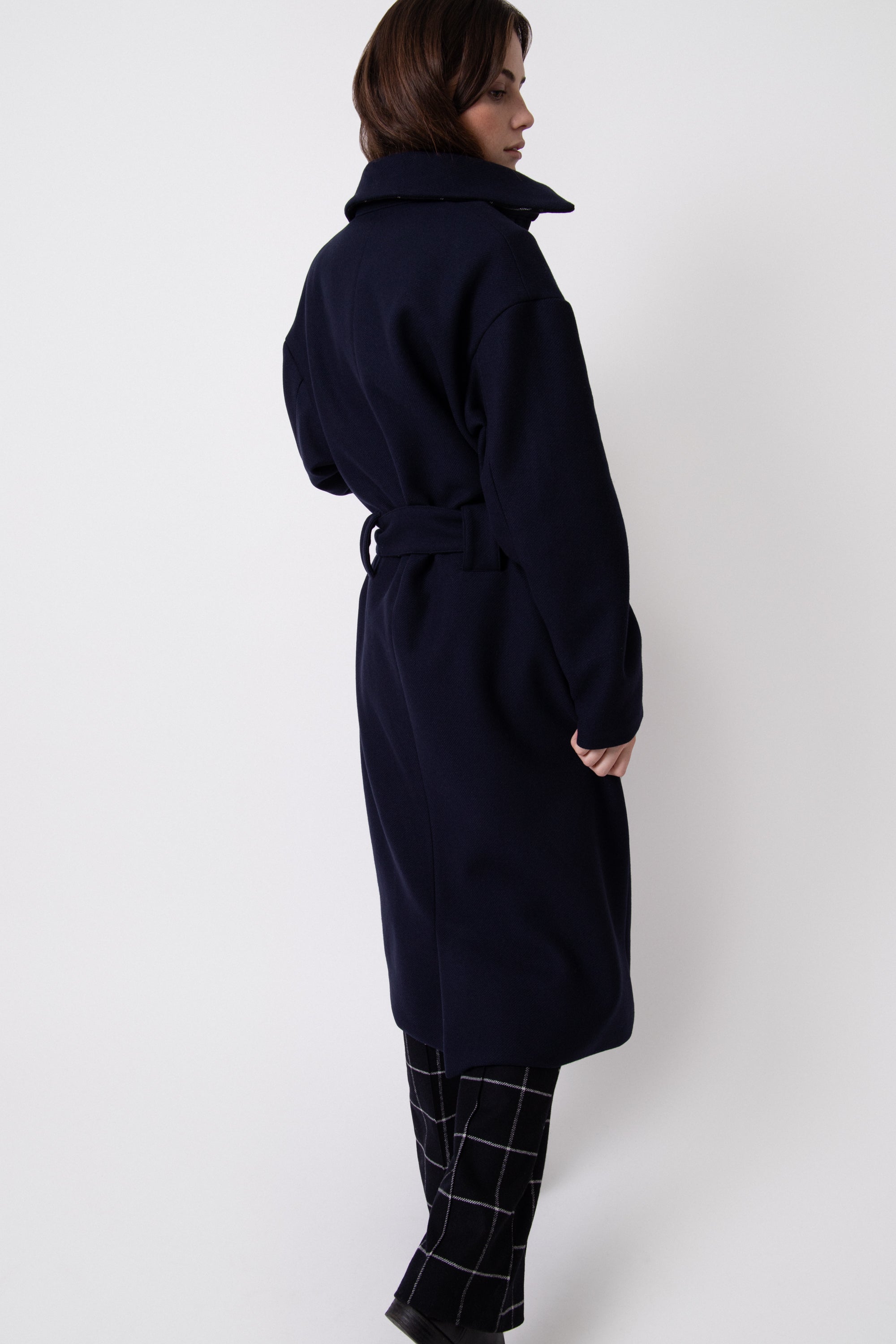 Manteau bleu élégant Manteau bleu femme laine et cachemire