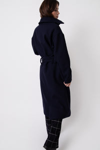 Manteau bleu élégant Manteau bleu femme laine et cachemire